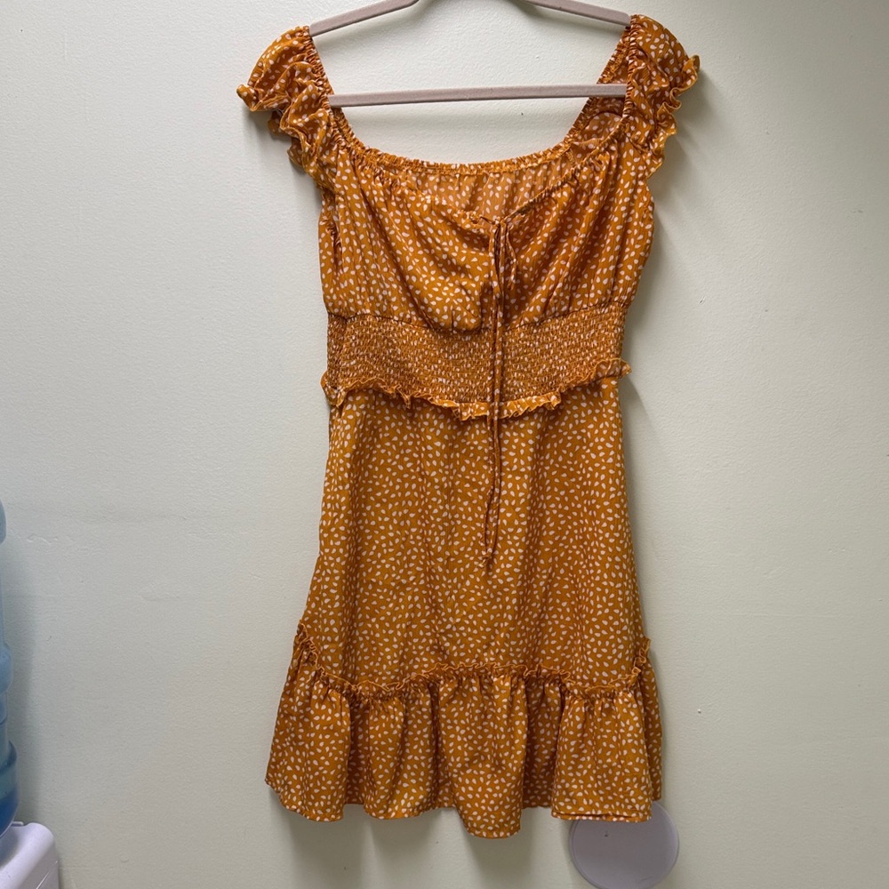 Women's Orange Floral Dress